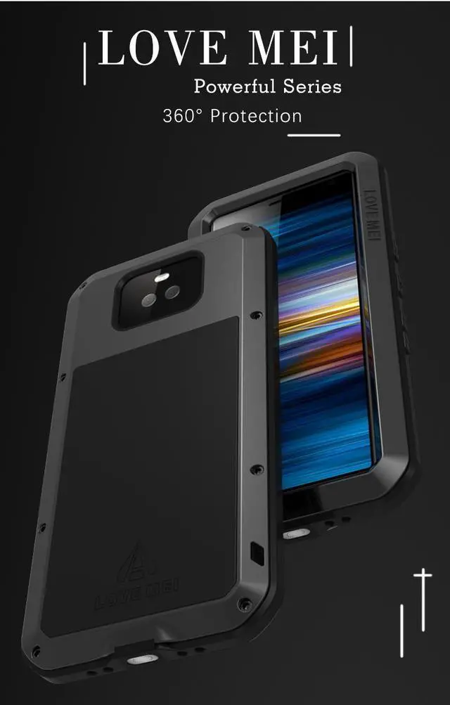 Alt view image 3 of 7 - Love Mei Aluminum Metal Armor For Sony Xperia 10 Plus Shockproof Dirtproof Full Body Heavy Duty Case For Sony Xperia 10 Plus Cover (White)