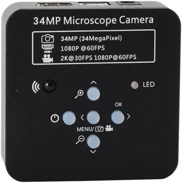 Alt view image 2 of 3 - 34MP Full HD Industrial Electronic Digital Video Microscope Camera for Phone CPU PCB Repairing with Remote Control - Black