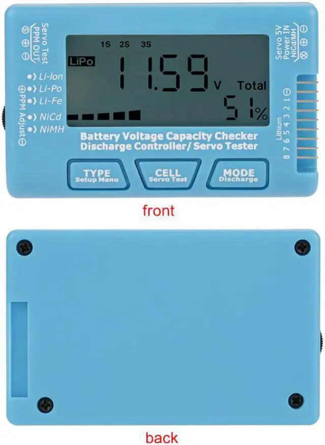 Alt view image 2 of 7 - Digital LCD Battery Voltmeter Battery Capacity Voltage Balance Discharge Meter Battery Balance