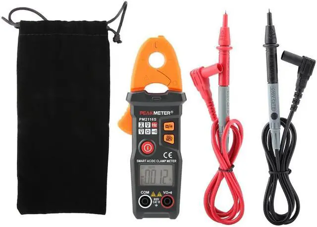Alt view image 7 of 7 - PEAKMETER PM2116S Clamp Multimeter Mini Non-contact DC/AC 10mA-100A Digital Current Meter Multimeter Measuring Tool 600V