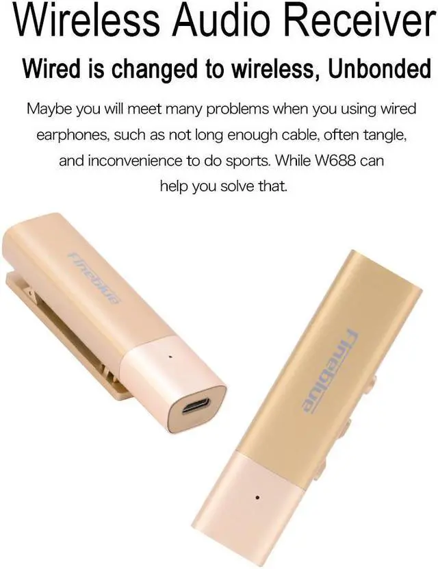 Alt view image 2 of 7 - Fineblue W688 Bluetooth earphone Sport Bluetooth 4.1 Wireless HiFi Business Collar Clip-on Bluetooth Stereo Music headset (Black)