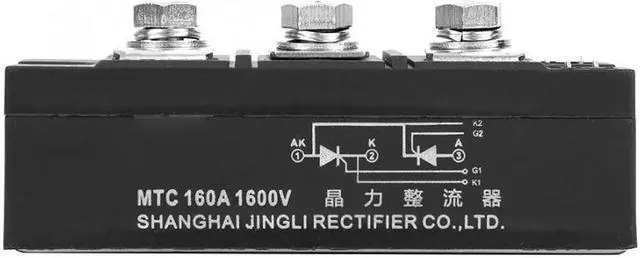 Alt view image 7 of 7 - MTC160A 1600V Two-way Thyristor Module Silicon Controlled Rectifier Diode Metal Case 3 Pins 160A Bridge Rectifier