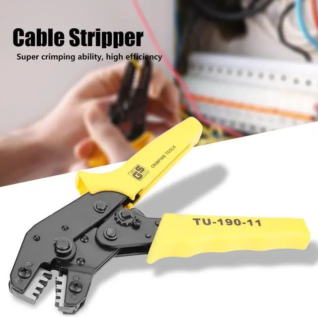 Alt view image 3 of 7 - Chrome-vanadium Steel Terminals Crimp Plier Hand Cable Stripper Crimping Hand Tool AWG 28-18