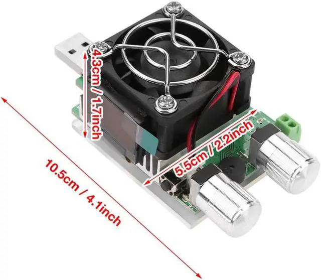 Alt view image 7 of 7 - 35W Constant Current Double Adjustable Electronic Load Quick Voltage USB Tester Voltmeter Aging Discharge Meter
