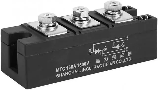 Alt view image 5 of 7 - MTC160A 1600V Two-way Thyristor Module Silicon Controlled Rectifier Diode Metal Case 3 Pins 160A Bridge Rectifier