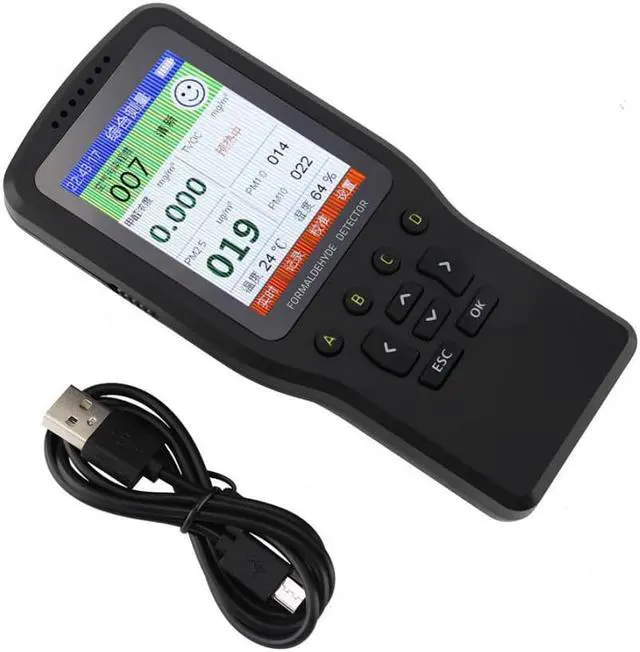 Alt view image 2 of 7 - Professional PM2.5 Household Formaldehyde Detector TVOC Haze Meter Monitor Indoor Home Air Quality Tester Pluviometro USB Charge