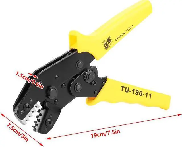 Alt view image 7 of 7 - Chrome-vanadium Steel Terminals Crimp Plier Hand Cable Stripper Crimping Hand Tool AWG 28-18