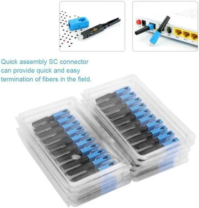 Alt view image 7 of 7 - 100pcs Embedded SC Optic Fiber Quick Fast Connector Adapter for FTTH