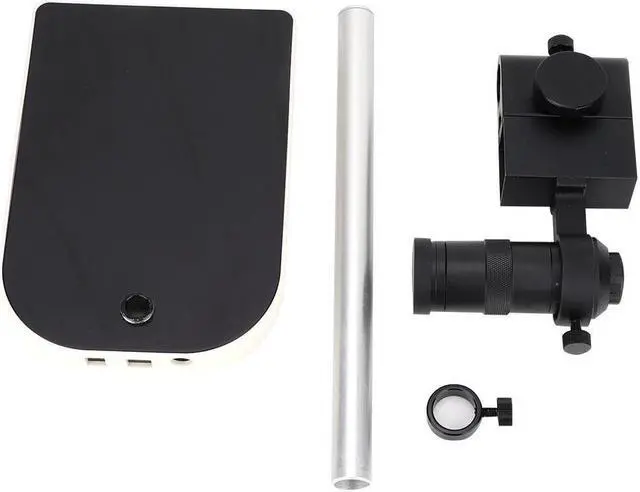 Alt view image 4 of 6 - Aluminium Alloy UP Down Adjustable Support Table Microscope Stand & 100X C-Mount Lens for Industry Digital Microscope C-Mount