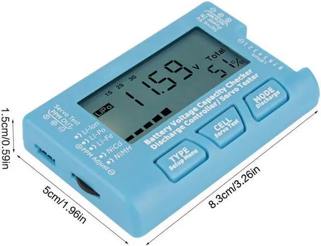 Alt view image 5 of 7 - Digital LCD Battery Voltmeter Battery Capacity Voltage Balance Discharge Meter Battery Balance