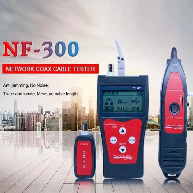 Alt view image 5 of 7 - Multi-functional LCD Network Cable Tester RJ11 RJ45 Wire Length Finder with 1 Remote Adapter