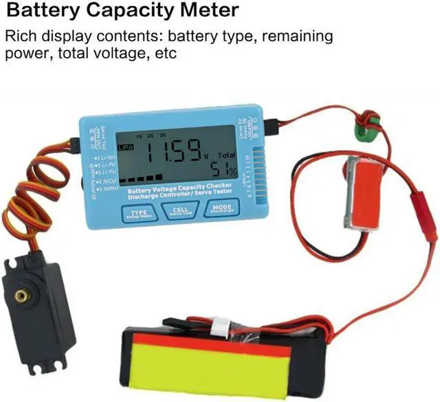 Alt view image 6 of 7 - Digital LCD Battery Voltmeter Battery Capacity Voltage Balance Discharge Meter Battery Balance