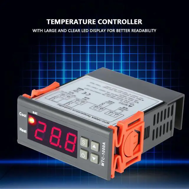 Alt view image 2 of 7 - AC 220V Digital MTC-1000A Thermostat All-Purpose Temperature Controller with NTC Sensor