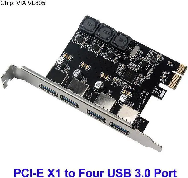 Alt view image 6 of 7 - Four Ports USB 3.0 Super Fast 5Gbps PCI-E Expansion Card PCI Express Adapter Converter Card 6A Power Supply Module For Desktop PC