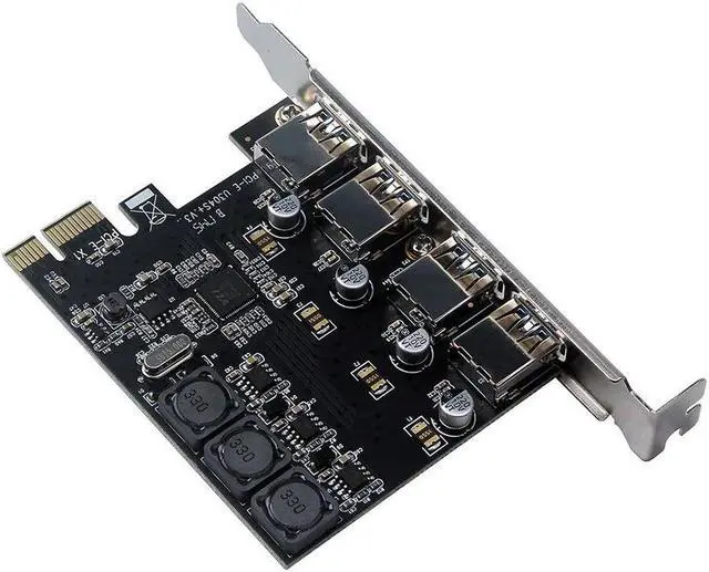 Main image of Four Ports USB 3.0 Super Fast 5Gbps PCI-E Expansion Card PCI Express Adapter Converter Card 6A Power Supply Module For Desktop PC