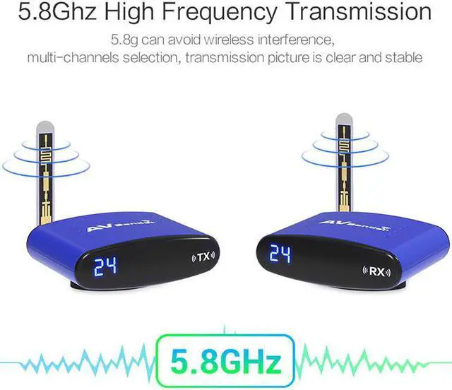 Alt view image 4 of 6 - PAT-535 5.8GHz 200M Wireless AV TV Audio Video Sender Transmitter Receiver IR Remote for IPTV DVD STB DVR