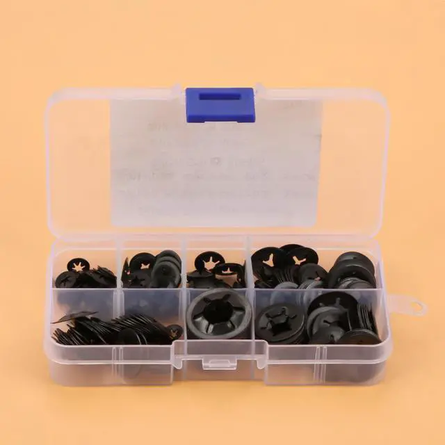 Alt view image 5 of 7 - 260pcs Manganese Steel Push On Washer Retaining Lock Washers Set 3/4/5/6/8/10/12mm Hardware Tools