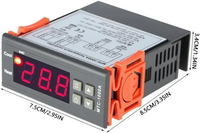 Alt view image 6 of 7 - AC 220V Digital MTC-1000A Thermostat All-Purpose Temperature Controller with NTC Sensor