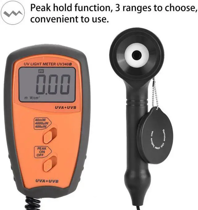 Alt view image 3 of 7 - UV340B Digital UV Luxmeter Handheld UV Light Meter UVA UVB Lighting Tester Intensity Measuring Tools