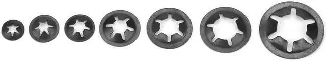 Alt view image 7 of 7 - 260pcs Manganese Steel Push On Washer Retaining Lock Washers Set 3/4/5/6/8/10/12mm Hardware Tools
