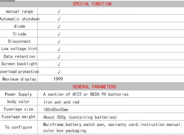 Alt view image 7 of 7 - VC92 Digital Large Screen Multimeter To Measure Interphase Voltage 2000V AC And DC Voltage To Measure 2KV High Voltage