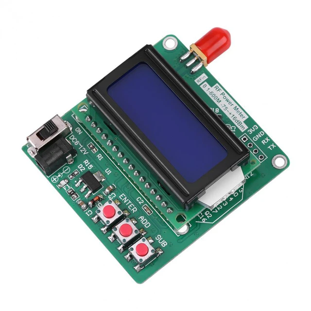 Alt view image 4 of 7 - LCD Digital Wattmeter Volt Watt Power Ammeter Voltmeter RF Power Meter -75~16 dBm 1-600MHz Radio Frequency Attenuation Value