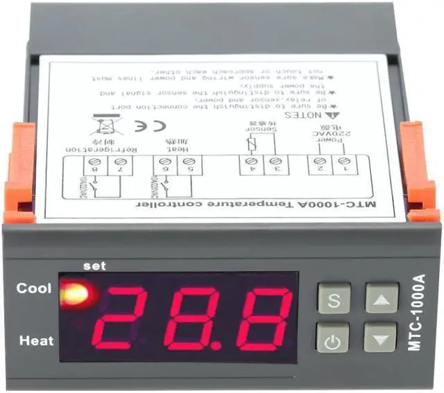 Alt view image 3 of 7 - AC 220V Digital MTC-1000A Thermostat All-Purpose Temperature Controller with NTC Sensor