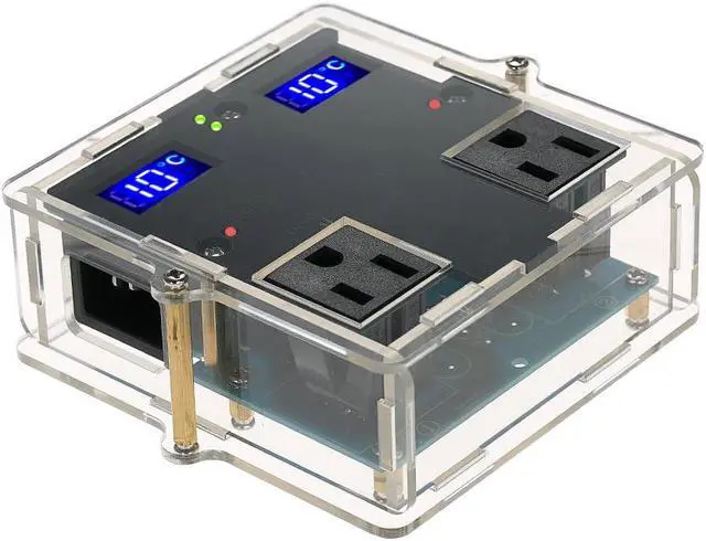 Alt view image 4 of 5 - GeekTeches High Precision LED Digital Temperature Controller Thermostat for Aquaculture with Case and Dual Channel Control / Waterproof Sensor Probe