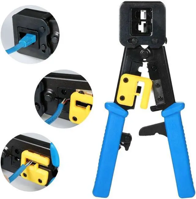 Alt view image 2 of 4 - Multi-functional RJ11 RJ45 Network Telephone Cables Pliers 6P/8P Cable Stripper Cutter Crimping Pliers Crimp Tool