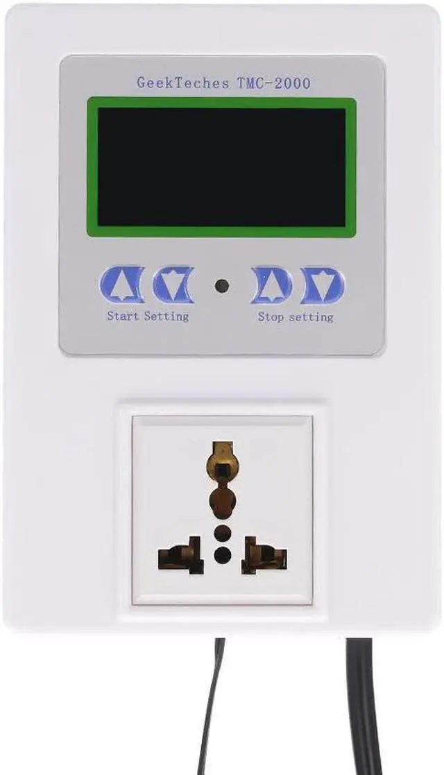 Alt view image 3 of 6 - GeekTeches TMC-2000 AC110-240V 10A LCD Digital Intelligent Pre-wired Temperature Controller Outlet with Sensor Thermostat Heating Cooling Control Switch