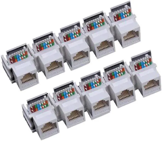 Main image of 10pcs Tool-free CAT5E UTP Network Module RJ45 Connector Information Socket Computer Outlet Cable Adapter Keystone Jack FOR AMP
