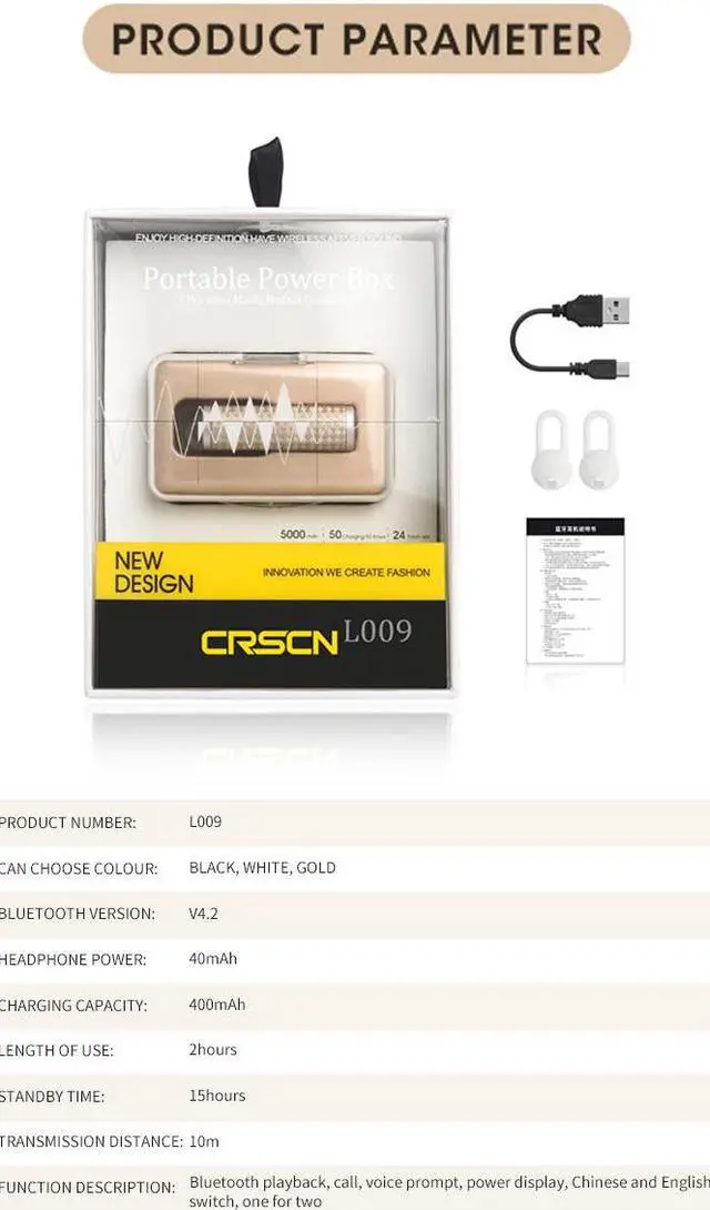 Alt view image 7 of 7 - DPRUI wireless headphones with Charging Box Wireless Stereo Earbud Business Earphone Bluetooth headphones for a mobile phone (Gold)