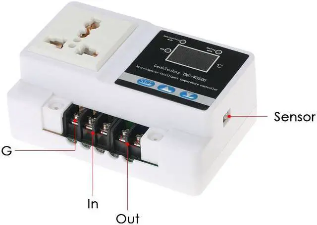Alt view image 3 of 6 - GeekTeches Electronic TMC-W3500 AC110-250V High Precision LCD Digital Temperature Controller Thermocouple Thermostat with Socket And Waterproof Sensor Probe
