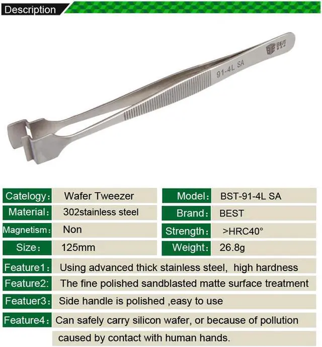 Alt view image 2 of 4 - Mobile Repair Tools,Wafer Tweezers,Stainless Steel Tweezers,TweezersWafer Tweezers for Mobile Repair Tools