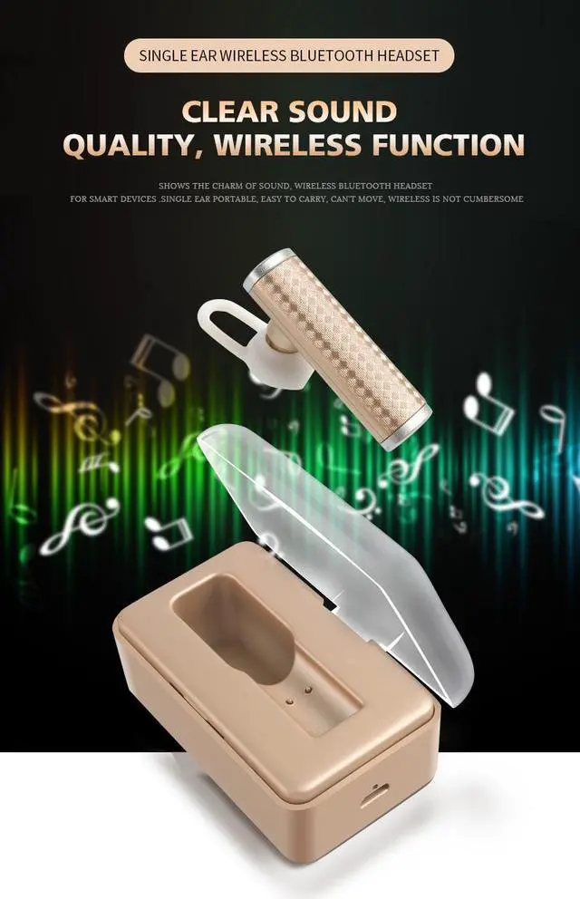 Alt view image 2 of 7 - DPRUI wireless headphones with Charging Box Wireless Stereo Earbud Business Earphone Bluetooth headphones for a mobile phone (Gold)