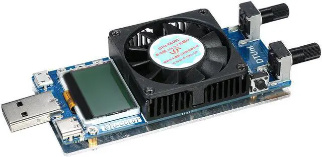 Main image of 0.2A~3A 35W LCD USB Electronic Load Tester Module with Cooling Fan Adjustable Constant Current Resistance Power Battery Tester