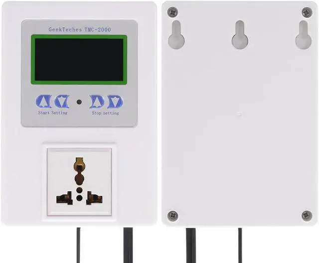 Alt view image 2 of 6 - GeekTeches TMC-2000 AC110-240V 10A LCD Digital Intelligent Pre-wired Temperature Controller Outlet with Sensor Thermostat Heating Cooling Control Switch