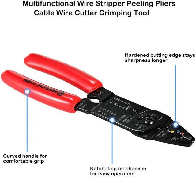 Alt view image 5 of 5 - Multitool Hand Tools Multifunctional Wire Stripper Crimper Peeling Pliers Mini Crimping Tool Cable Wire Cutter Electric Tools