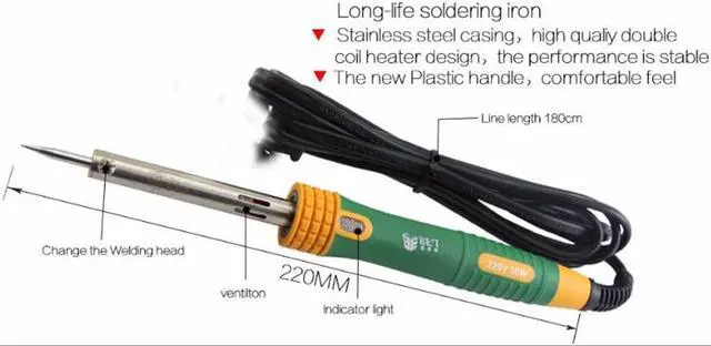 Alt view image 3 of 7 - BST-113 16 in 1 Household Professional Tool with Screwdrivers Soldering Iron Multimeter and Tweezers for Phone Laptop PC repair