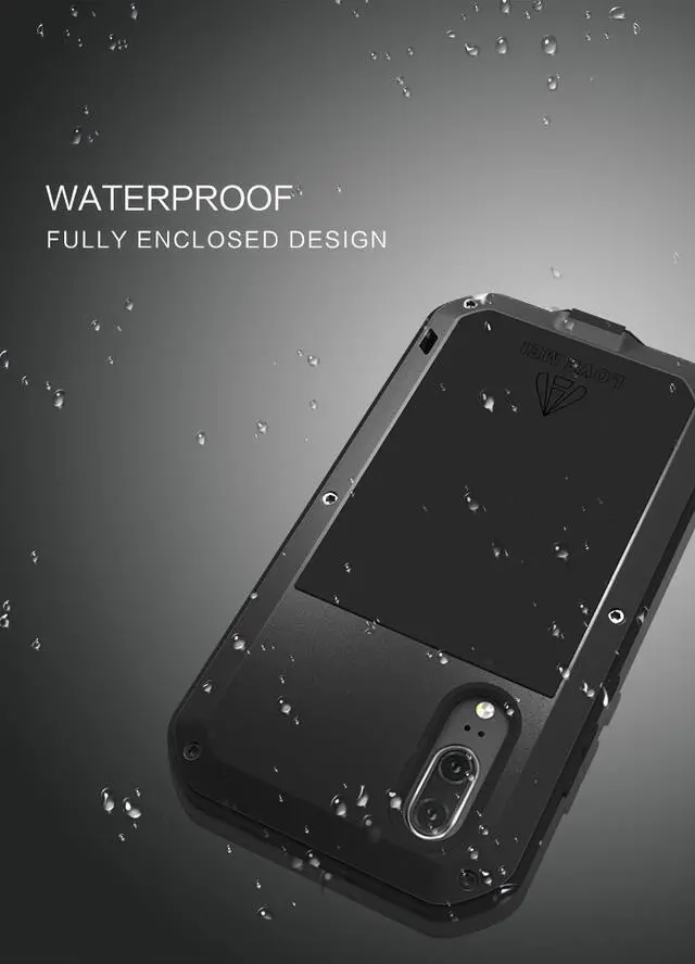 Alt view image 6 of 7 - Love Mei Shockproof Waterproof Metal Aluminum Case For HuaWei P20 Pro - Yellow