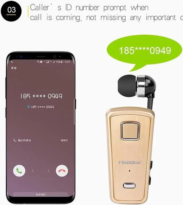 Alt view image 5 of 7 - FineBlue F980 Wireless Bluetooth Original Earphone Handsfree portability scalable Earbud with Microphone Earphone (Gold)