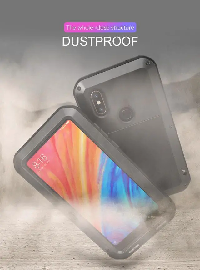 Alt view image 5 of 7 - LOVE MEI Aluminum Metal Case For Xiaomi Mi MIX 2S MIX2S Cover Powerful Armor Shockproof Life Waterproof Case For Xiaomi Mi MIX 2S MIX2S (Red)