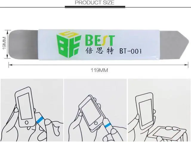 Alt view image 4 of 5 - 5pcs Stainless Steel Blade Soft Thin Pry Spudger Cell Phone Tablet Screen Battery Opening Tools for iPhone iPad Samsung Opener