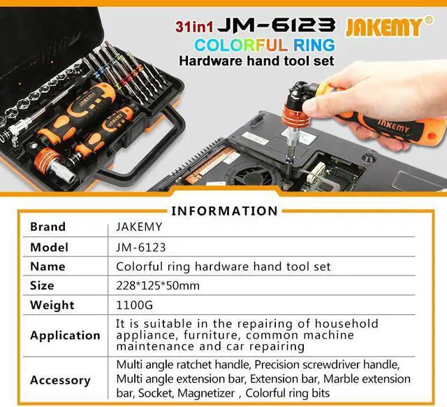 Alt view image 7 of 7 - New 31 In 1 Precision Screwdriver Tools For Cars Repair Color Ring Professional Repair Hand Tool Set Electronic Hand Tool Set