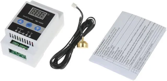 Alt view image 3 of 7 - GeekTeches TMC-6000 110-240V Guide Rail Digital Temperature Controller Thermostat Refrigeration Heating Temperature Control Magnet Probe