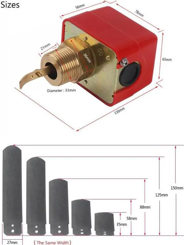 Alt view image 6 of 7 - ELECALL 2pcs/set Flow sensors 1" 220VAC 3A Water/Paddle Male Thread Flow Paddle Water Pump Flow Switch HFS-25 High Quality