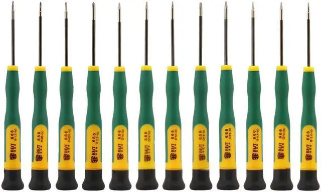Main image of BST-666 12 In 1 Torx T2,T3,T4,T5,T6,T8,Phillips PH00,PH000,Pentalobe 5-Point 0.8,1.2,Slotted 2.0,Y2.5 Precision Screwdrivers Set