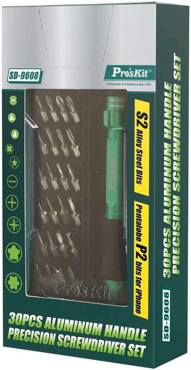 Alt view image 6 of 7 - Pro'skit SD-9608 Electrician Precision Screwdriver Set Flat Phillips Hex Multi Tools & Tweezer Hand Tool Set Kit