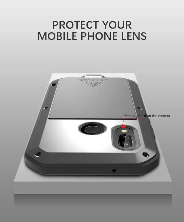 Alt view image 7 of 7 - Love Mei Metal Armor Shockproof Case Aluminum Cover For HUAWEI NOVA 3e (White)