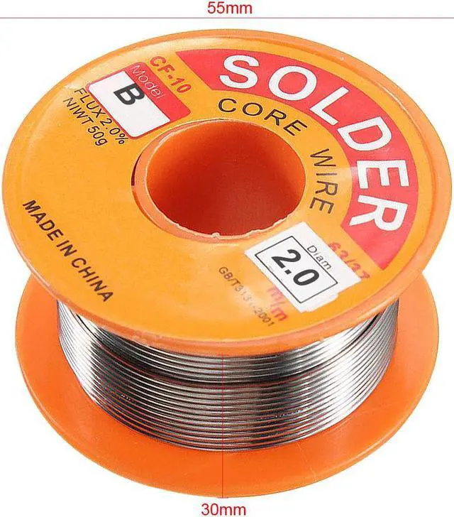 Alt view image 2 of 7 - 63/37 50g 2.0mm Tin Fine Welding Wire Core Solder Wire with 2% Flux and Rosin for Electric Soldering Iron